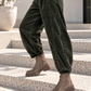 Weiche Ballon-Cordhose mit Gürtel - stone-washed-oliv