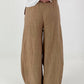Balloon Linen Trousers - camel