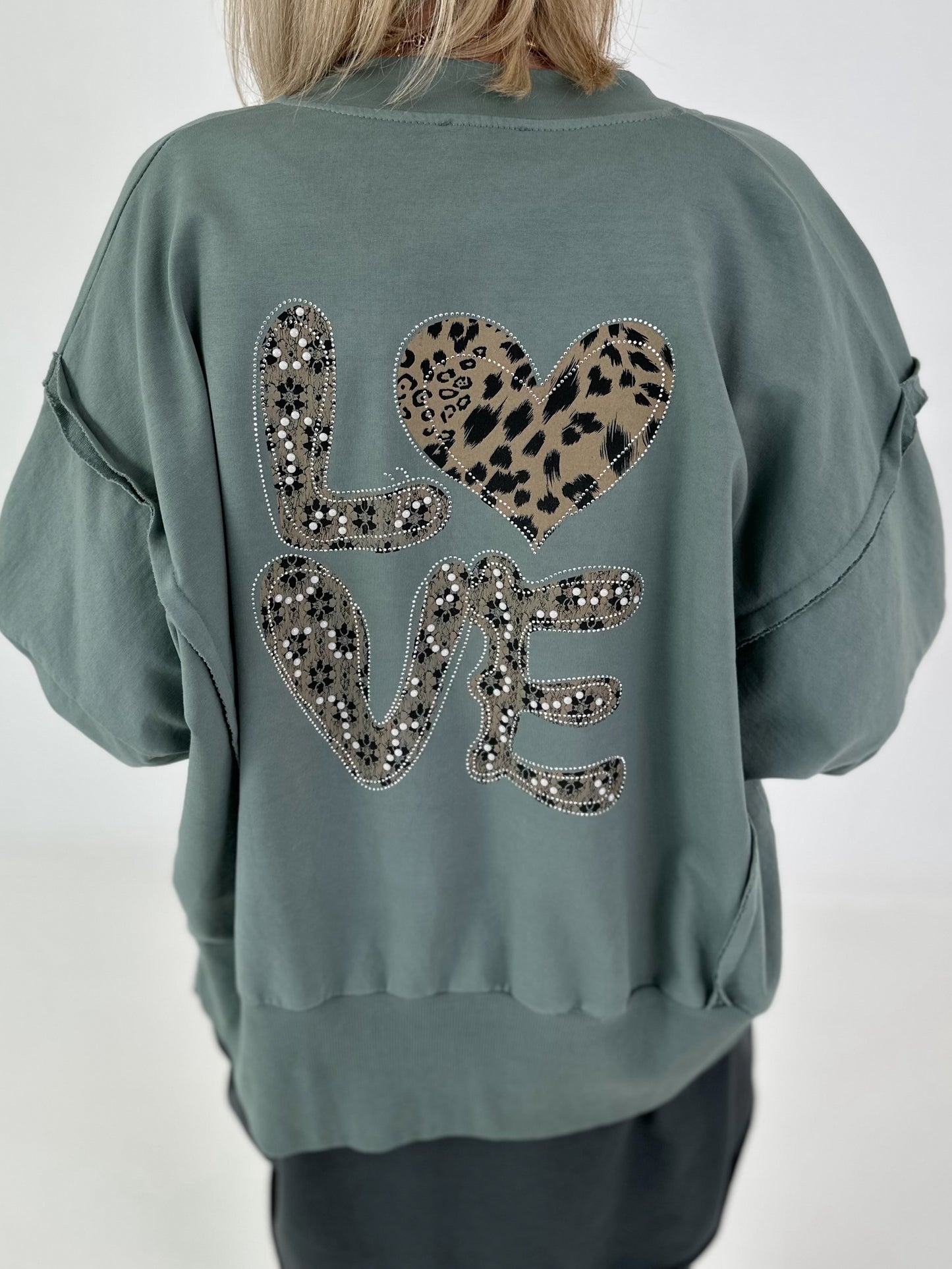 Jacke mit Rückenprint - salbei