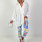 Lange blouse met strikband - wit