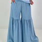 Jeans with wide flounce - light blue
