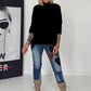 Strickpullover mit Turtleneck - schwarz