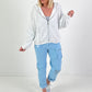 Trousers with mesh insert - light blue