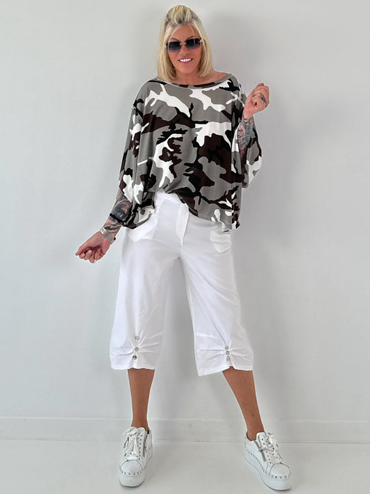 Poncho Shirt camouflage - grau mehrfarbig