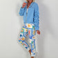 Bomber jacket with gathered sleeves - light blue