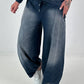 Lässige Sweat Ballonhose im Used-Look - marine
