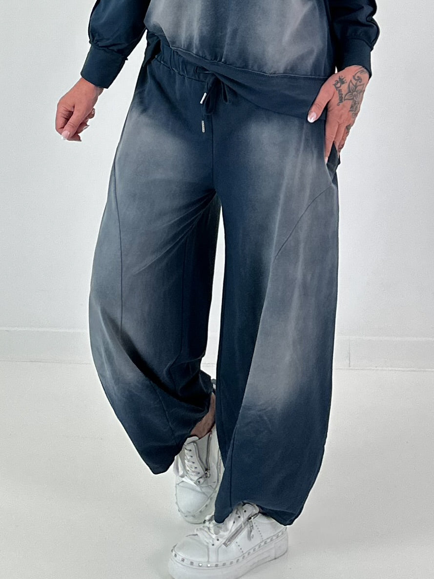 Lässige Sweat Ballonhose im Used-Look - marine