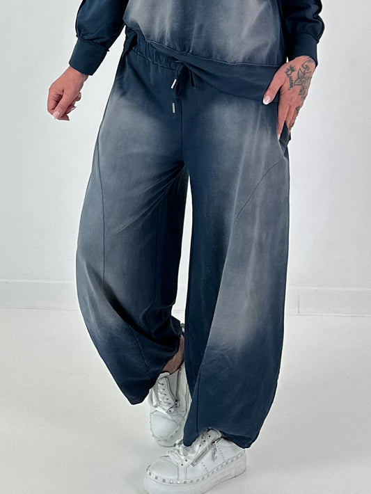 Lässige Sweat Ballonhose im Used-Look - marine