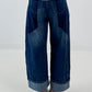 Jeans mit weitem Bein - denim