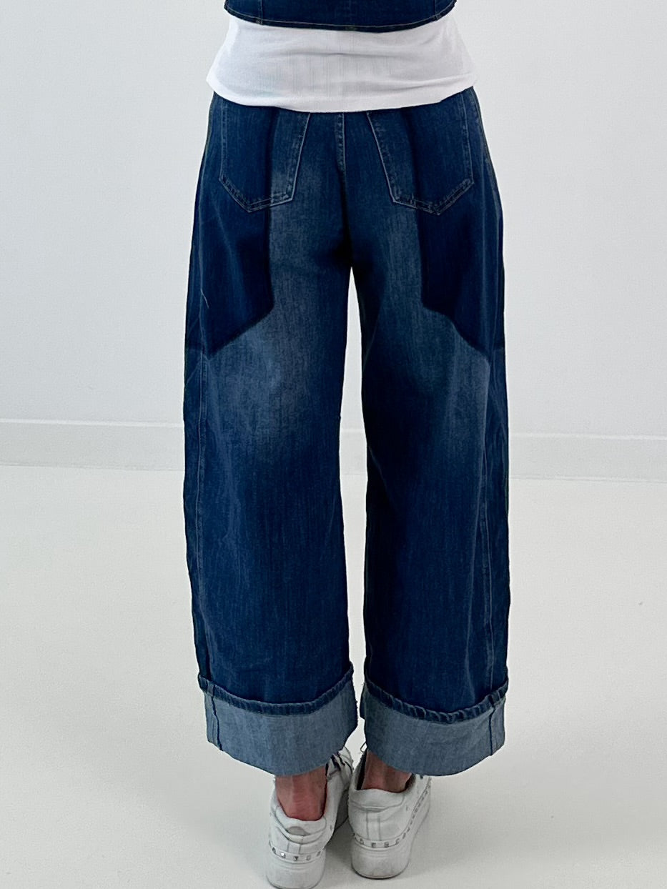 Jeans mit weitem Bein - denim