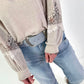 Pullover mit Spitzeneinsätzen - beige