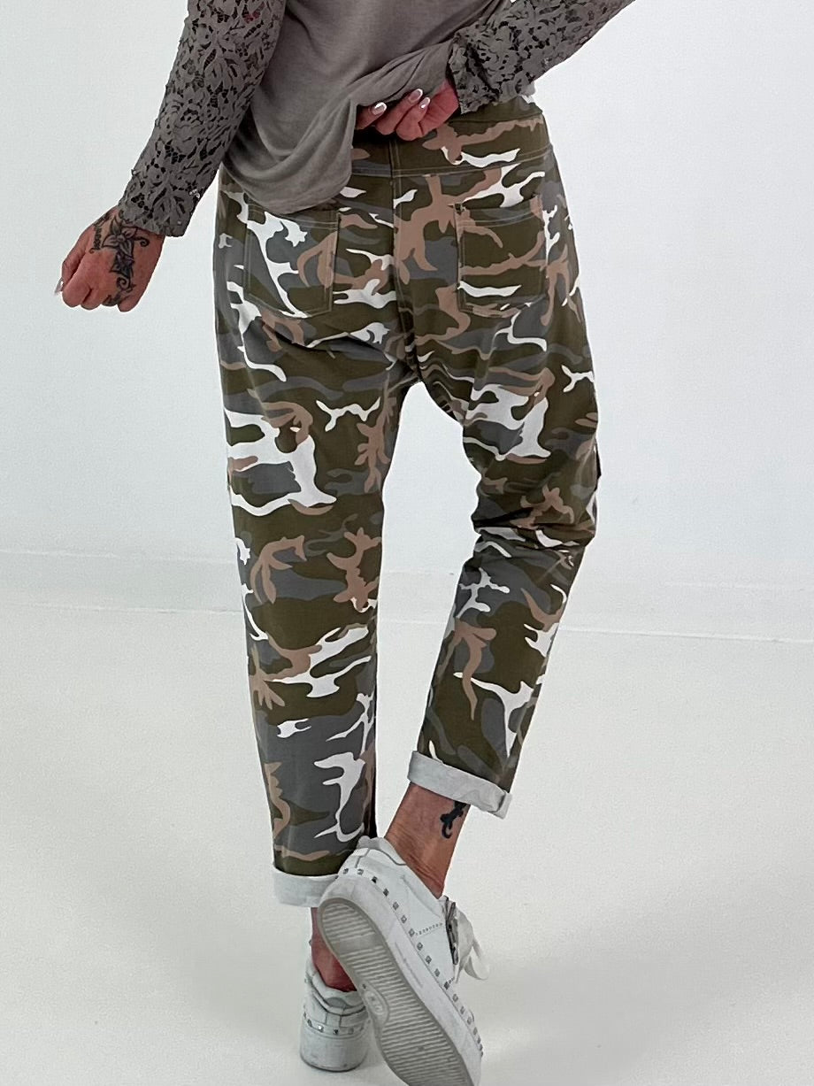 Camouflage Baggy  - weiss - mehrfarbig