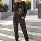 Hose im Karo-Look - mokka-mehrfarbig