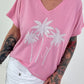 T-Shirt mit Glitzerpalmen - rosa