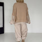 Sweater with knitted inserts - beige