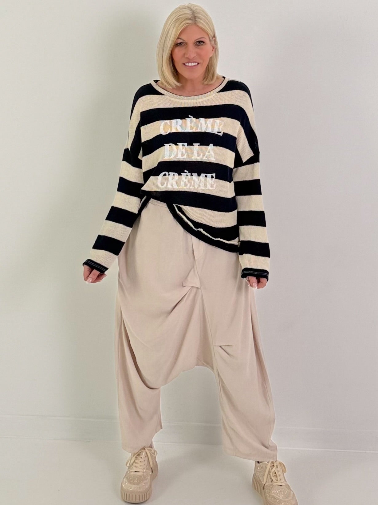 Pullover creme de la Creme - dunkelblau-creme