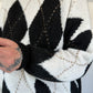 Weicher Pullover im Rautenmuster - beige-schwarz