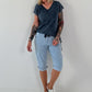 Frayed hem t-shirt - dark blue