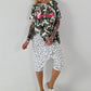 Oversized Camouflage T-Shirt - weiss-mehrfarbig