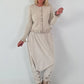 Gebreid vest met ruches - beige