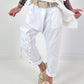 Baggy broek met opgestikte cargozak - wit