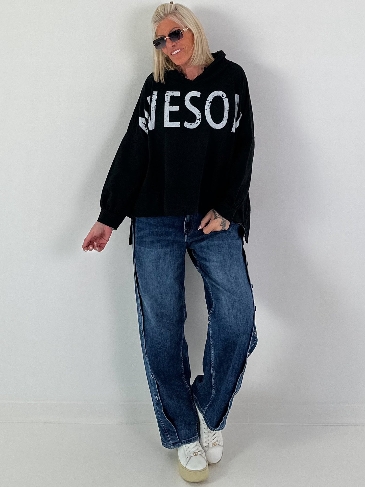 Oversized Hoodie Awesome - Black