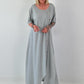 T-Shirt Kleid mit Ösen -grau