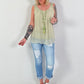 Jeanshose mit Lochstick-Patches - blau