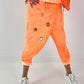 Stylische Hose im Knit-Look - neonorange