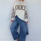 Oversized Strickpullover Dont Touch Me - ecru-taupe