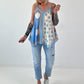 Airy patterned top - light blue - multicolored