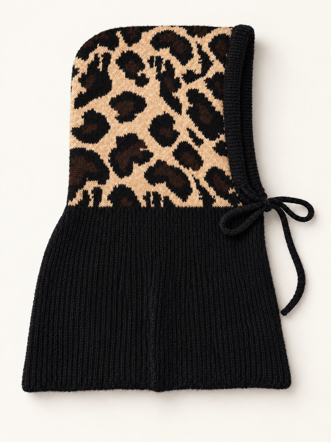 Strick Balaclava - schwarz-leo-mehrfarbig
