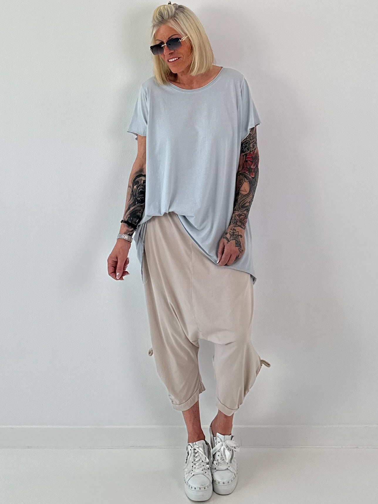 Oversized T-Shirt - hellgrau