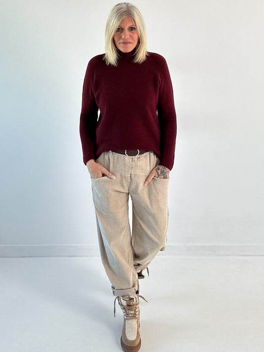 Trui model "Minimal Chic" - bordeauxrood