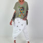 Oversized Shirt with Front Print - Khaki