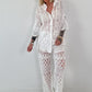 Ibiza Bluse mit aufwendigen Details - weiss