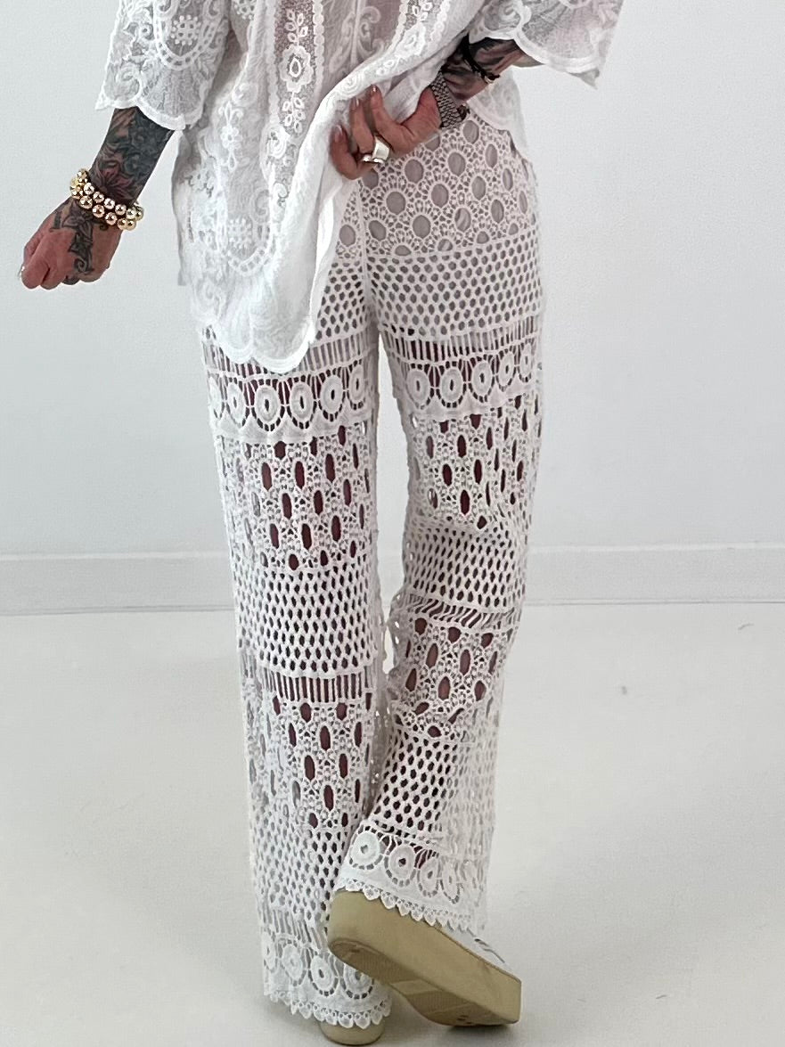 Ibiza Häkelhose - weiss