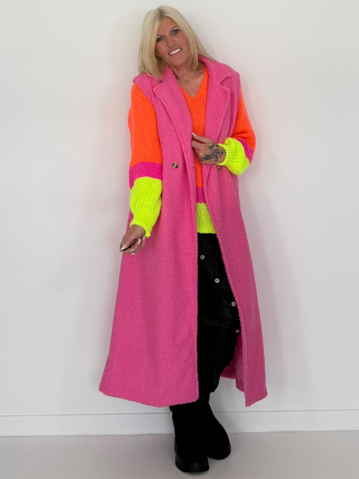 Bouclé Longweste - candypink