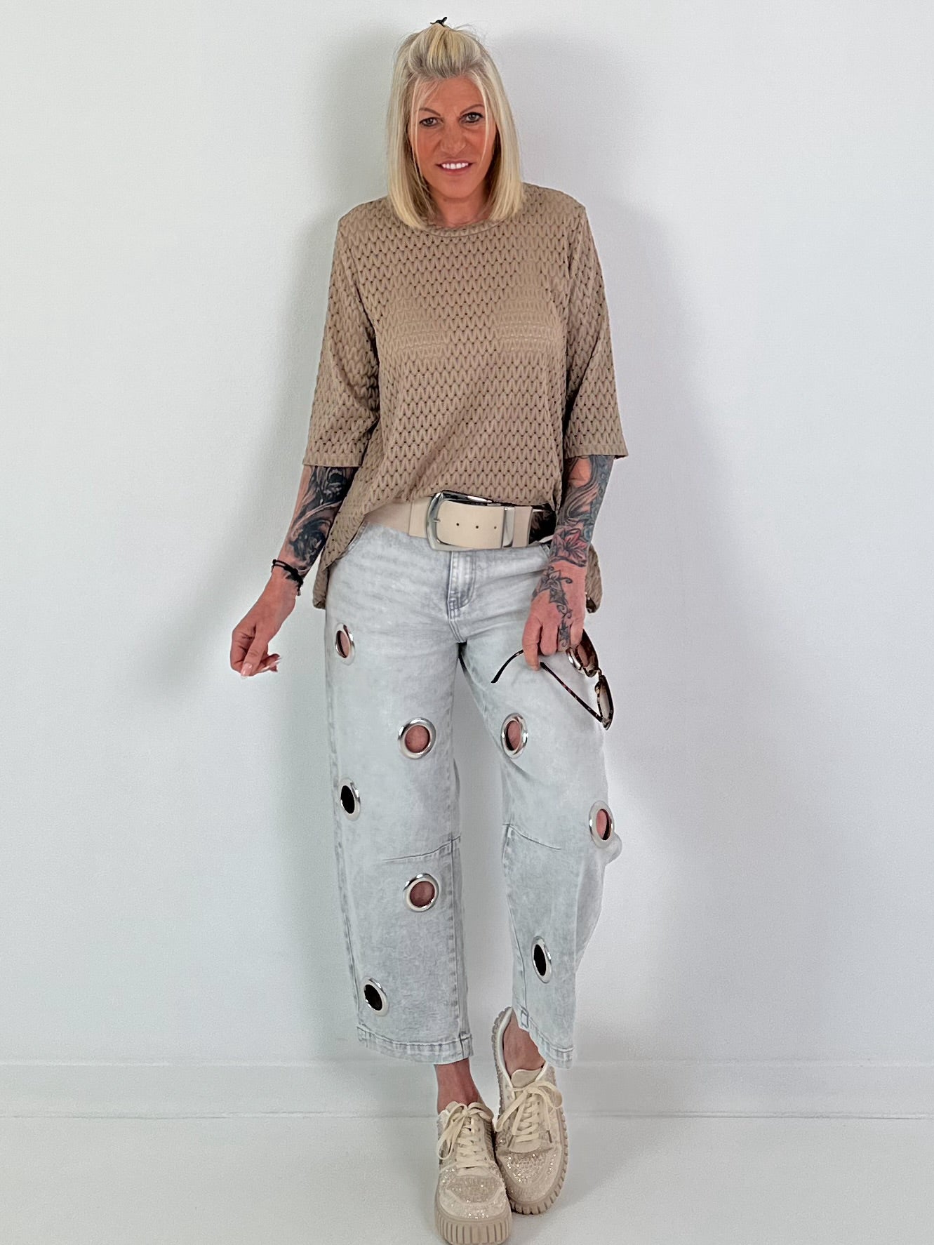 Half-sleeve T-shirt - taupe