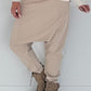 Baggy Hose mit Patten - beige