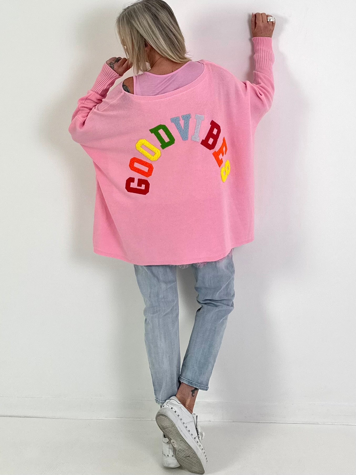 Pullover Good Vibes - rosa