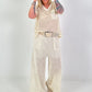 Crochet Top with Lurex - beige