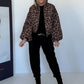 Puffy-Bomberjacke im Leo-Look - taupe-mehrfarbig