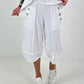 Casual sweatpants with eyelet details - white