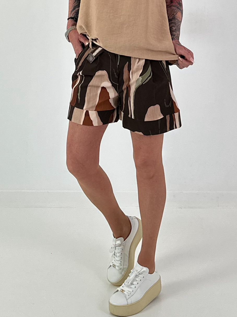 Shorts mit Muster -  schoko mehrfarbig