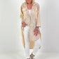 Long linen blouse with broderie anglaise - beige