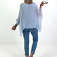 Silk Tunic with Integrated Under Top - Light Blue