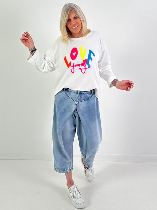 Sweater Modell "Love yourself" - weiss