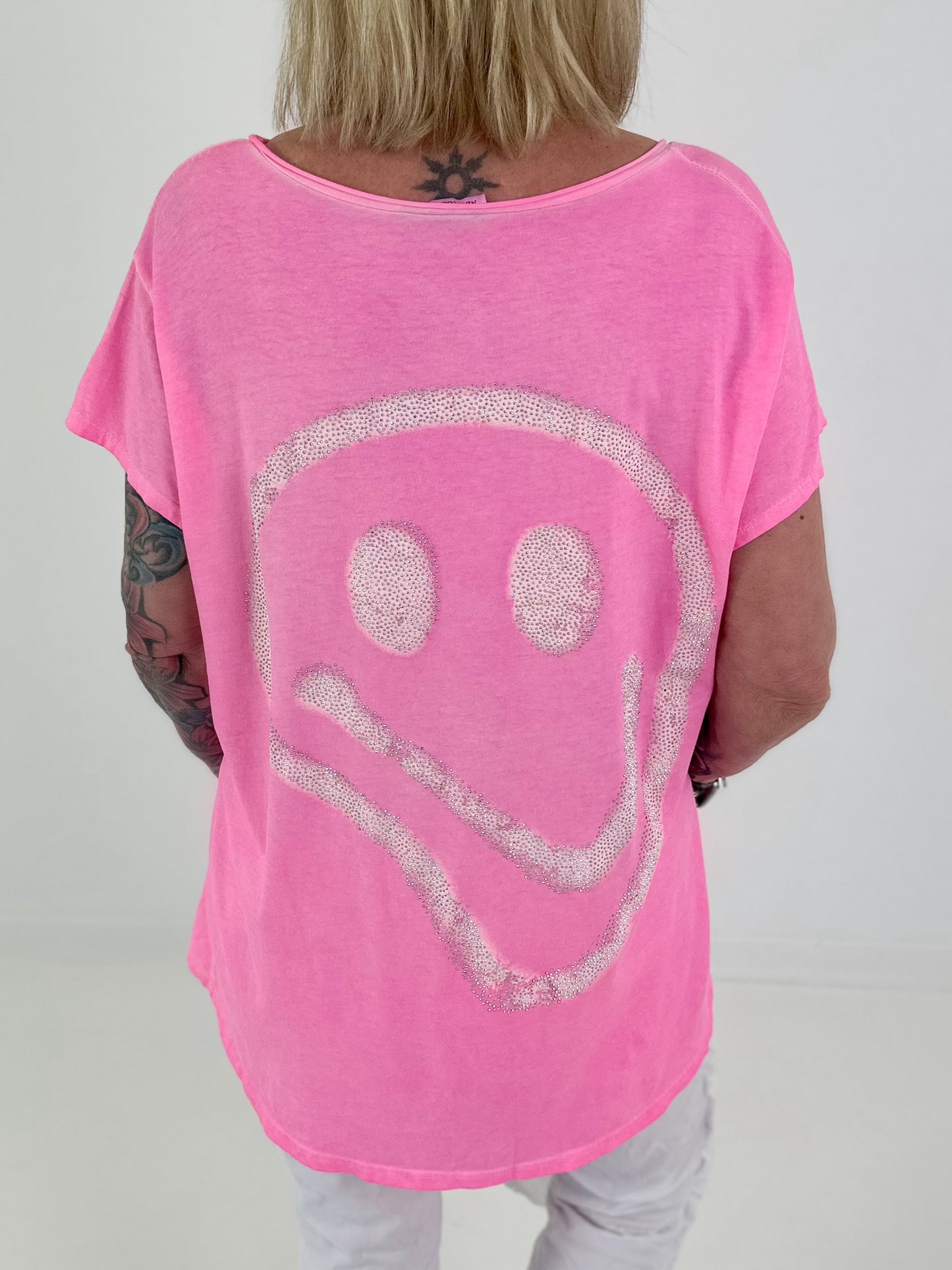 T-Shirt Smile - neonpink