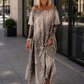 Carmen Sommerkleid mit Muster - taupe